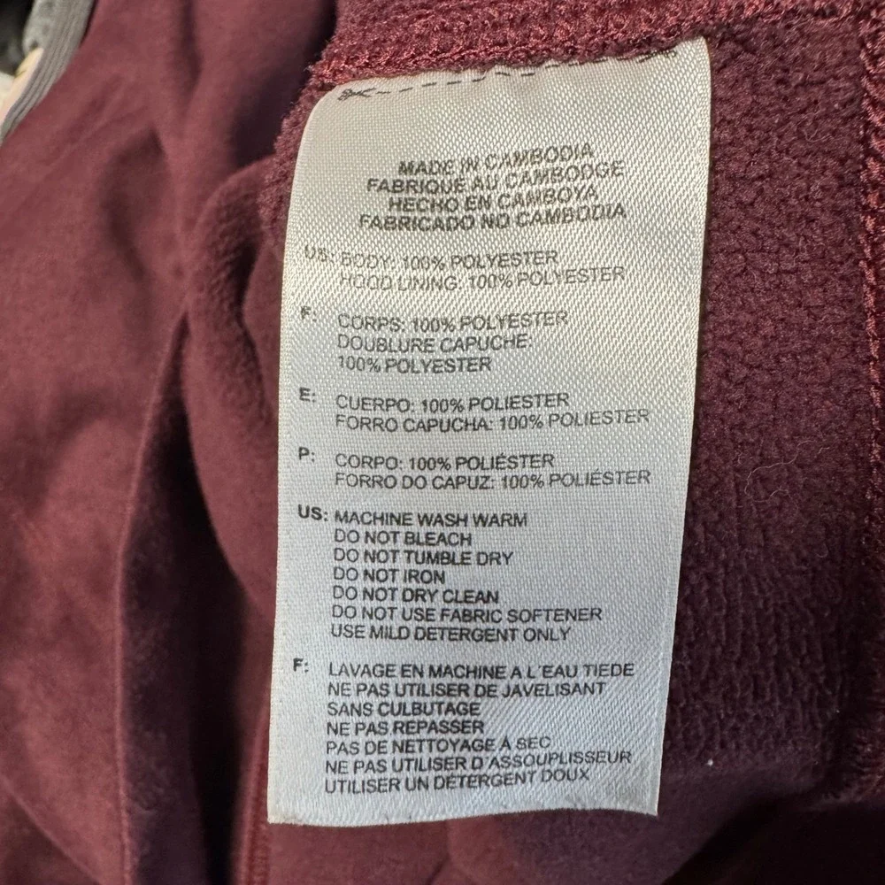 Adidas Ultimate Hoodie Mens Small Burgundy‎ Gray Pullover Activewear